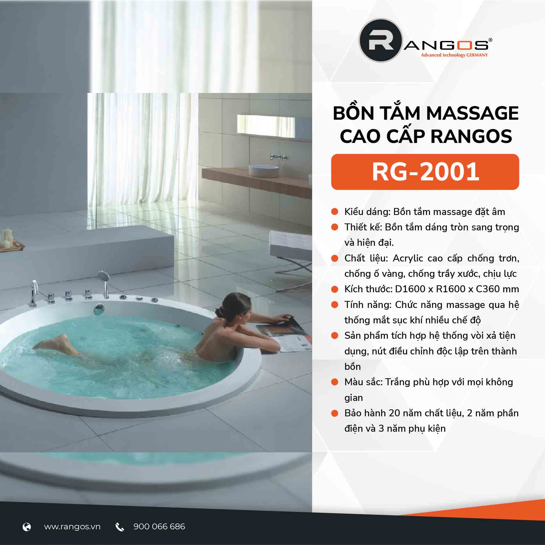 Bồn tắm massage cao cấp RG-2001